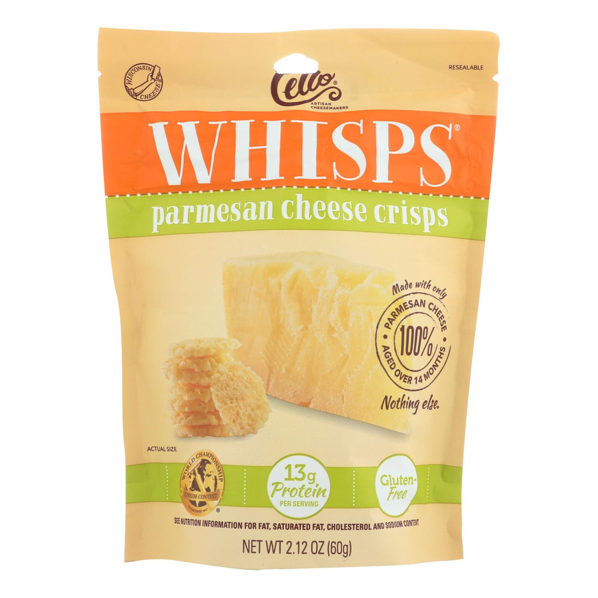 Cello Cheese Parmesan Whisps  - Case Of 12 - 2.12 Oz