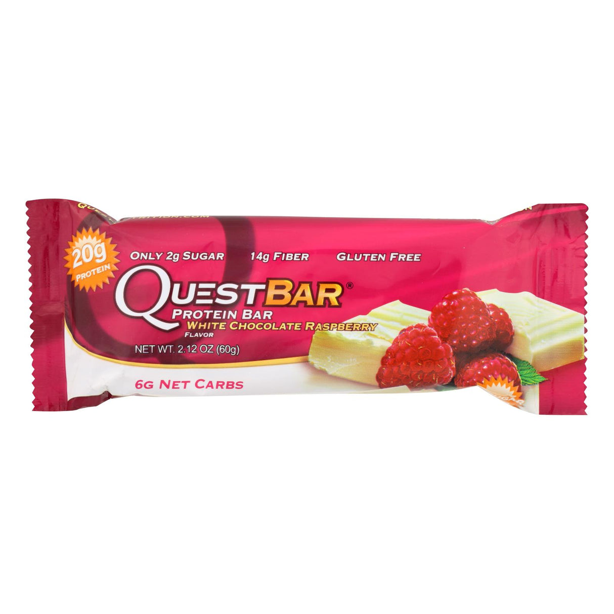 Quest Bar - White Chocolate Raspberry - 2.12 Oz - Case Of 12