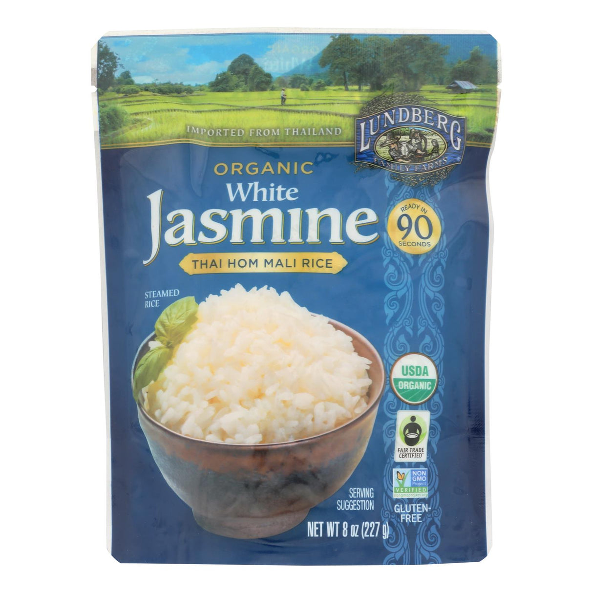 Lundberg Family Farms Organic Thai Rice - White Jasmine - Case Of 6 - 8 Oz