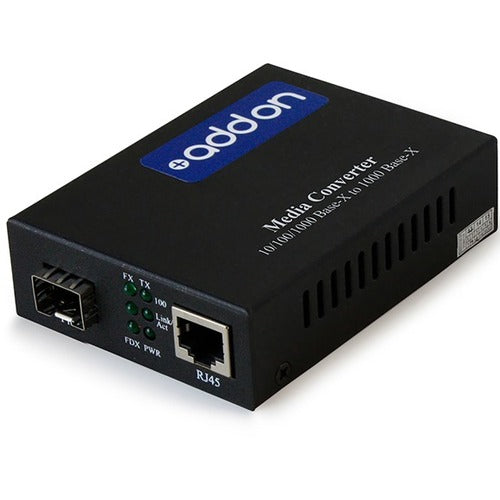 AddOn 10/100/1000Base-TX(RJ-45) to Open SFP Port Media Converter