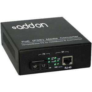 AddOn 10/100/1000Base-TX(RJ-45) to 1000Base-SX(SC) MMF 850nm 550m POE Media Converter