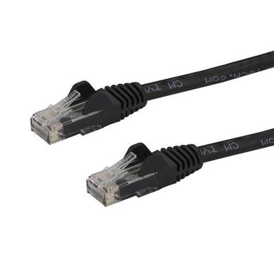 6in Black Cat6 Ethernet Patch Cable with Snagless RJ45 Connectors