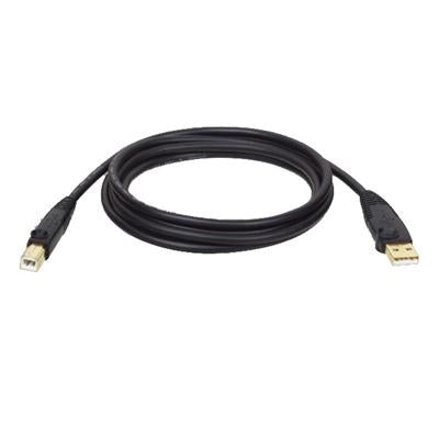 10' USB 2.0 A/B CABLE; Gold Connectors