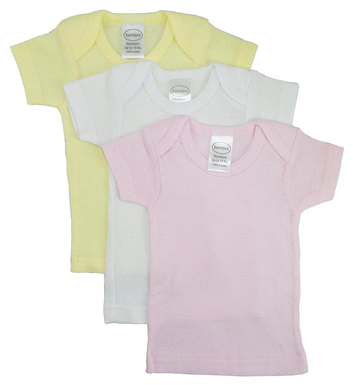 Girls Pastel Variety Short Sleeve Lap T-shirts - 3 Pack