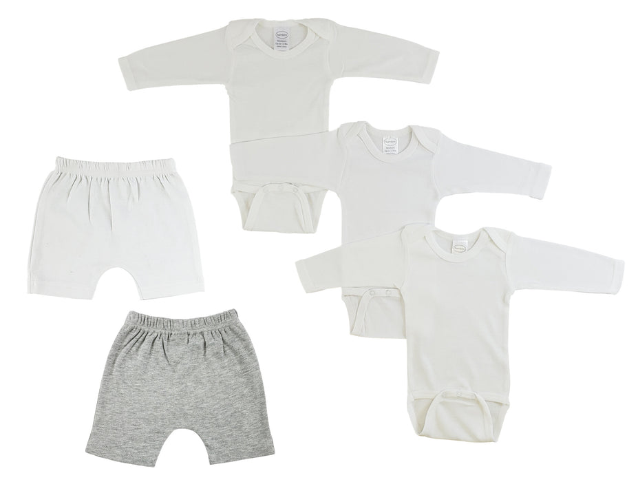 Infant Long Sleeve Onezies And Shorts