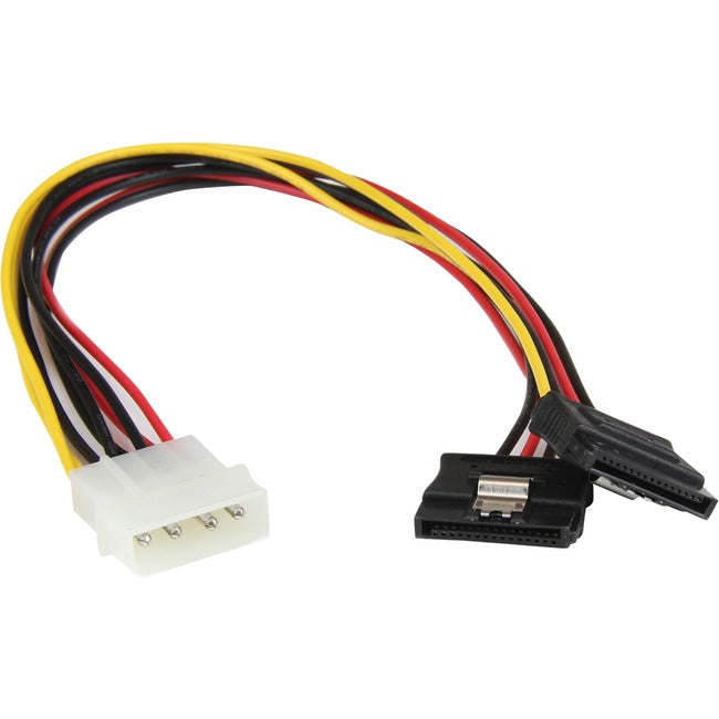 StarTech.com 12in LP4 to 2x Latching SATA Power Y Cable Splitter Adapter - 4 Pin Molex to Dual SATA