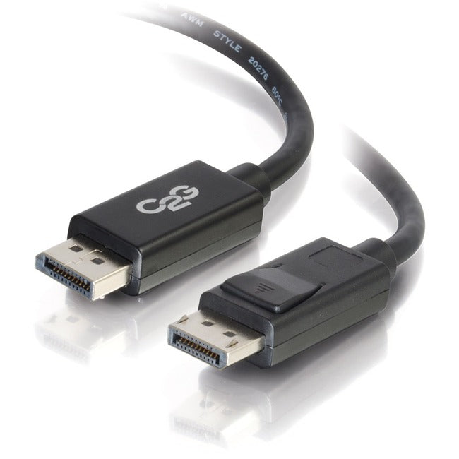C2G 6ft DisplayPort Cable with Latches - 4K - 8K - UHD - Black