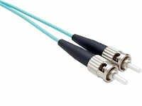 Unc Group Llc 1 Meter Lc-sc Om3 10gig Fiber Optic Cable, Aqua, Ofnr, 50/125 Fiber, Multimode D