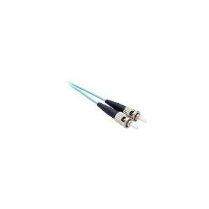 Unc Group Llc 1 Meter Lc-st Om3 10gig Fiber Optic Cable, Aqua, Ofnr, 50/125 Fiber, Multimode D