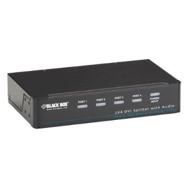 Black Box Dvi-d Splitter With Audio And Hdcp - 1x4, Gsa, Taa