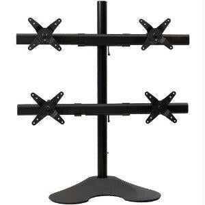 Hat Design Works Quad Monitor Desk Stand, Stacked One Over Three