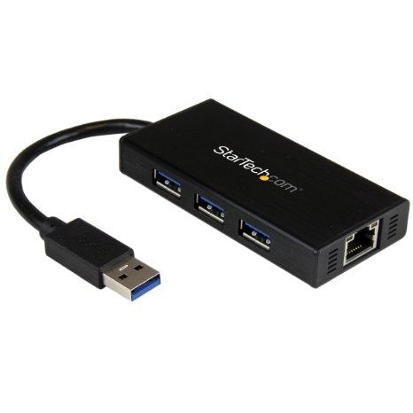 Startech Add 3 External Usb 3.0 Ports W/ Uasp And A Gb Ethernet Port To Your Laptop Throu