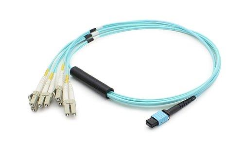 Add-on This Is A 3m Mpo (female) To 8xlc (male) 8-strand Aqua Riser-rated Fiber Fanout