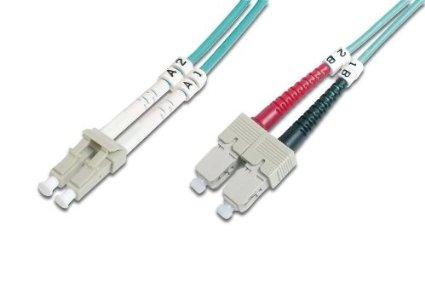 Add-on This Is A 10m Lc (male) To Sc (male) Aqua Duplex Riser-rated Fiber Patch Cable.