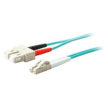 Add-on This Is A 15m Lc (male) To Sc (male) Aqua Duplex Riser-rated Fiber Patch Cable.