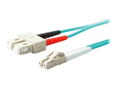 Add-on This Is A 1m Lc (male) To Sc (male) Aqua Duplex Riser-rated Fiber Patch Cable. A