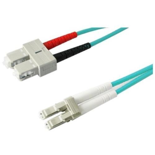 Add-on This Is A 3m Lc (male) To Sc (male) Aqua Duplex Riser-rated Fiber Patch Cable. A