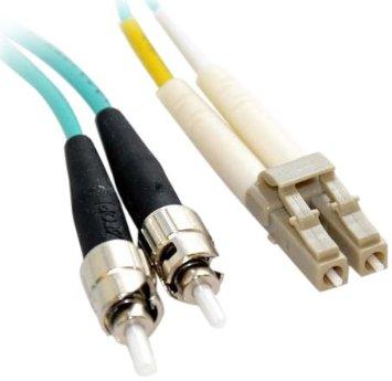 Add-on This Is A 1m Lc (male) To St (male) Aqua Duplex Riser-rated Fiber Patch Cable. A