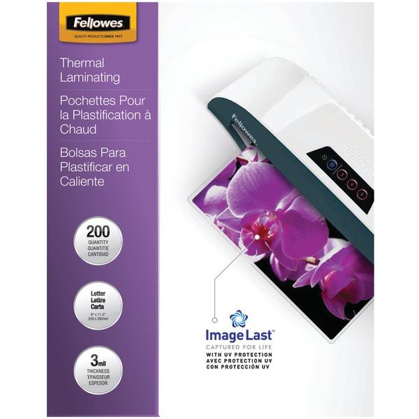 Fellowes, Inc. Glossy Pouches-imagelast, Letter, 3mil, 200 Pack