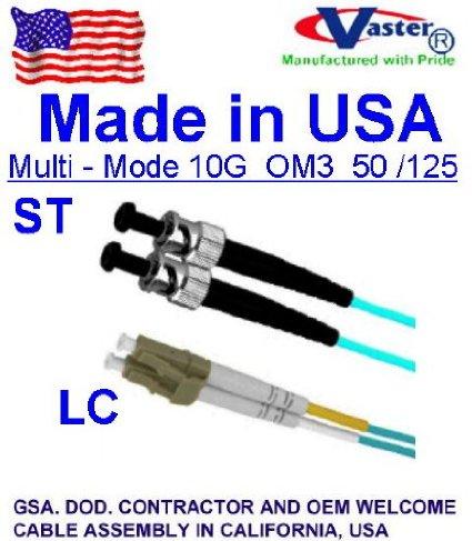 Add-on This Is A 15m Lc (male) To St (male) Aqua Duplex Riser-rated Fiber Patch Cable.